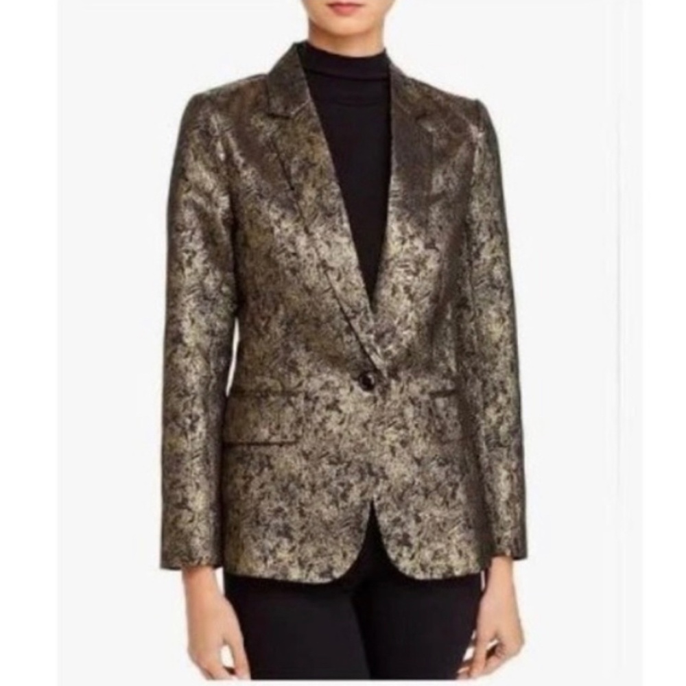 AQUA Metallic Gold & Black Blazer Small NWOT | Mardi Gras Party Statement Jacket